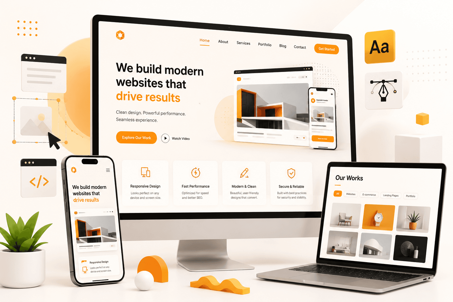 Modern website design across devices
